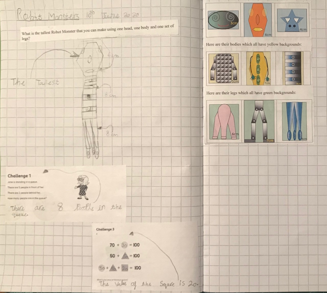 Having a go at some of the maths challenges!