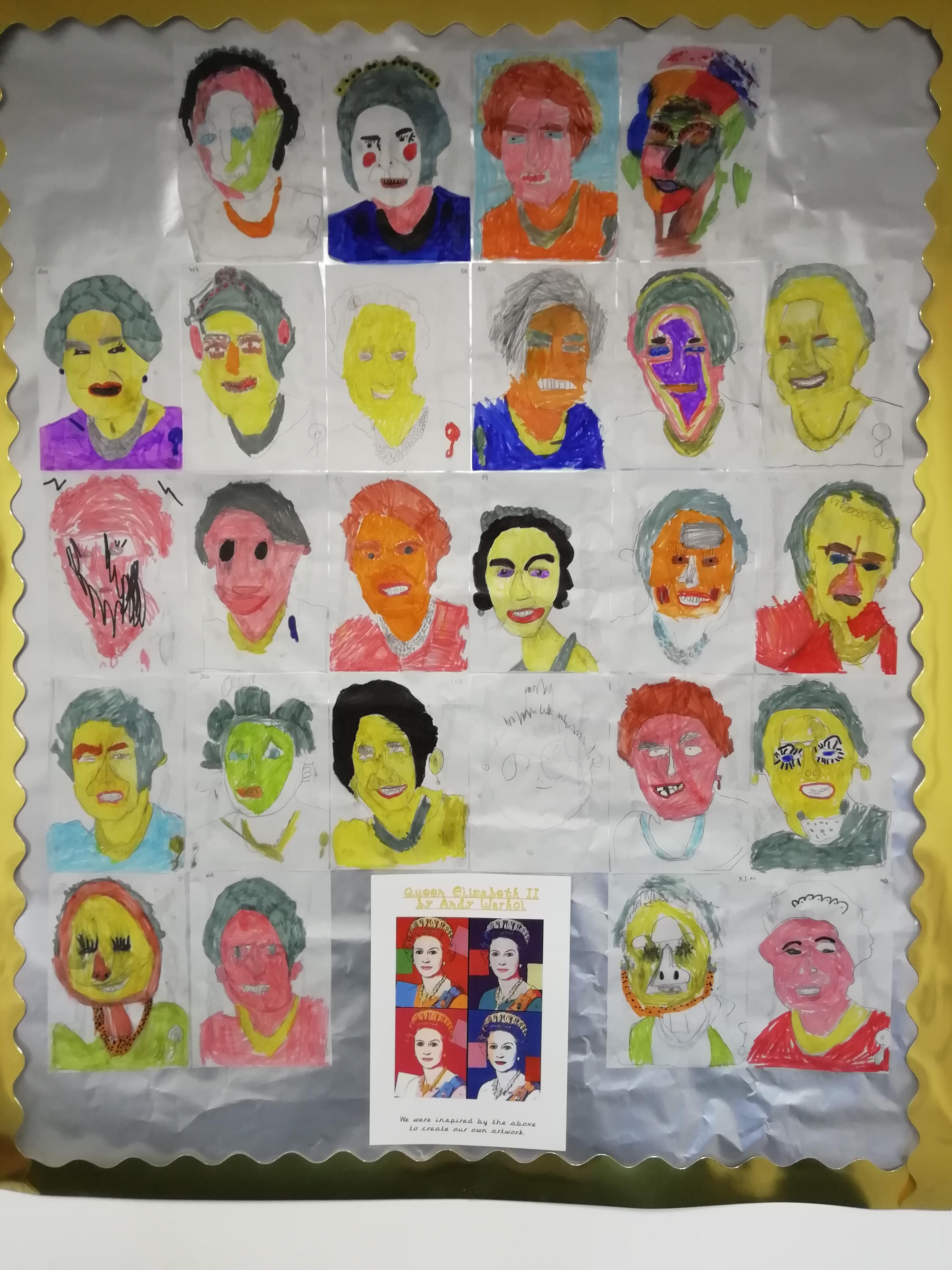 Display of artwork inspired by Andy Warhol.